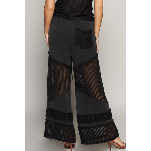 POL Black Ultra Soft Elastic Waist Summer Casual Wide Leg Pants - Picture 4 of 9